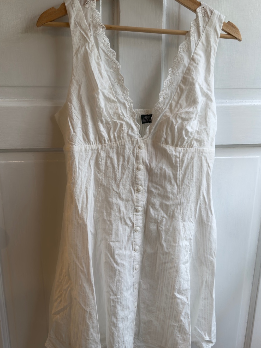 wild fable White Lace-Trim Mini Dress